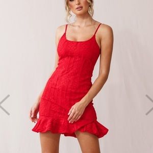 Red Ruffle Bodycon Dress | Selfie Leslie